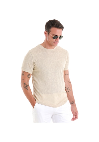 Hatemoğlu Vizon Regular Fit Düz Bisiklet Yaka Pamuklu Tişört 35102024c010 Vz Vizon