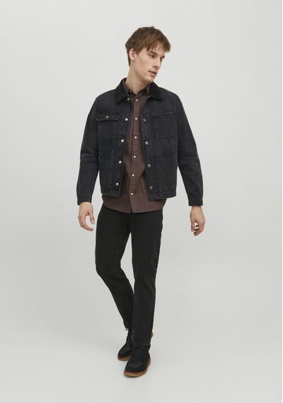 Jack & Jones Erkek Chris 912 Loose Fit Jean 12237392 Black Denim