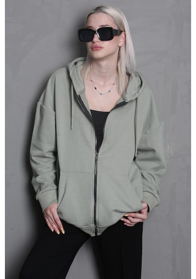 Madmext Mint Yeşili Kapüşonlu Basic Sweatshirt Mg1900 Mint Yeşili