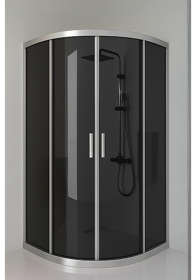 Duşakabin Füme Temper Cam Elegant Seri Oval Krom Profil - Yükseklik: 190 Cm Krom