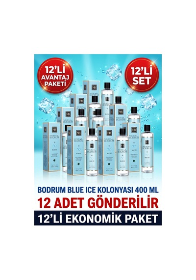 Blue Ice Buzul Ferahlığı Kolonyası 400 Ml Dökmeli 12'li Paket 80 Aile Ve Ofis Toptan Set