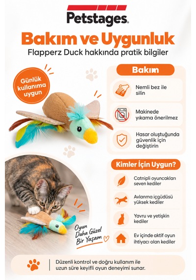 Petstages Flapperz Duck Catnipli Kedi Oyuncağı Peluş