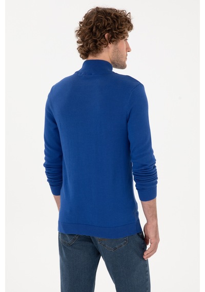 U.S. Polo Assn. Erkek Slim Fit Yarım Balıkçı Yaka Saks Kazak 50288887-VR045