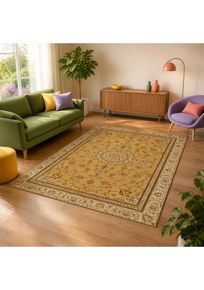 Kartela Halı Suma Halı Jüt Taban Dokuma Halı Hardal Sarısı - 80 X 120 Cm