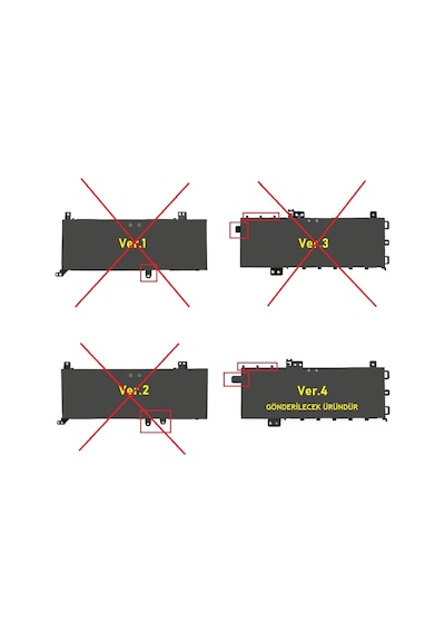 Nion Asus P1504f, P1504fa, P1504fb, P1504fj, P1504fl Uyumlu Ver.4 Batarya Pil