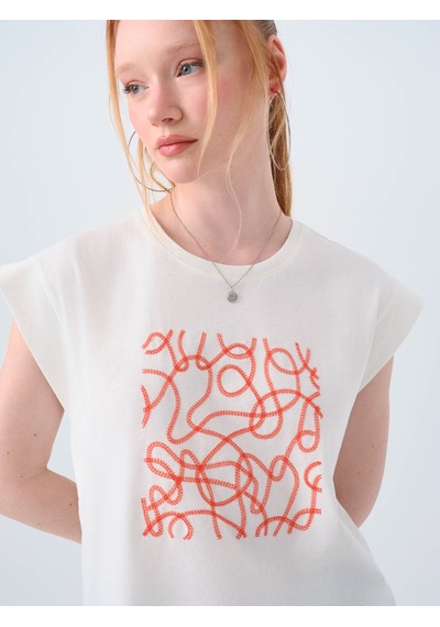 Loft Beyaz Kadın T-shirt Lf2038770 Beyaz