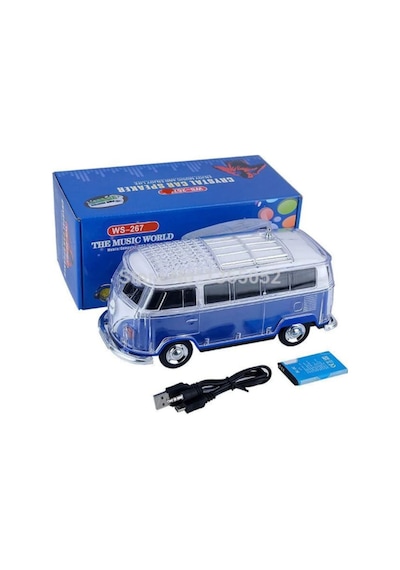 WS-267BT Işıklı Klasik Minibüs Radyo Bluetooth Hoparlör
