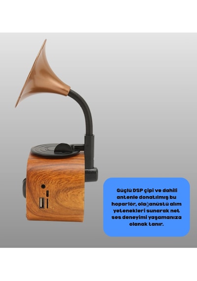 Taşınabilir Mini Retro Radyo Bluetooth Hoparlör Usb Sd Aux Destekli Tech