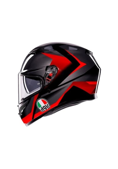 Agv K3 Mplk Striga Kapalı Motosiklet Kaskı Kırmızı - Siyah
