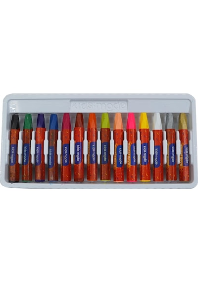 Kids Mode Yağlı Pastel Boya Altıgen 12+2 Renk Dkpb100