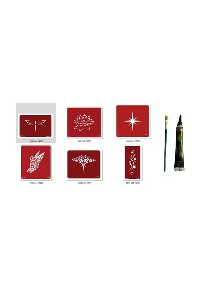 Airbrush Tattoo Lotus Yıldız Hint Kınasıyla Geçici Dövme Seti