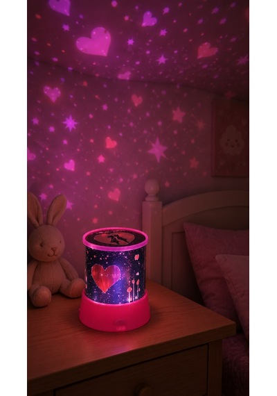 Romantik Projeksiyonlu Gökyüzü Projeksiyon Gece Lambası Pembe