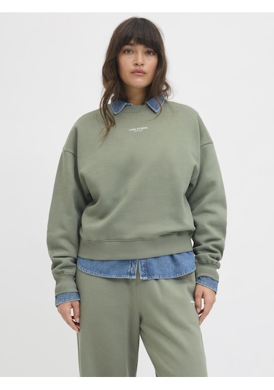 Jack & Jones Kadin Minimal Logo Baskili Sweatshirt - Studio - 12280154 Sea Spray