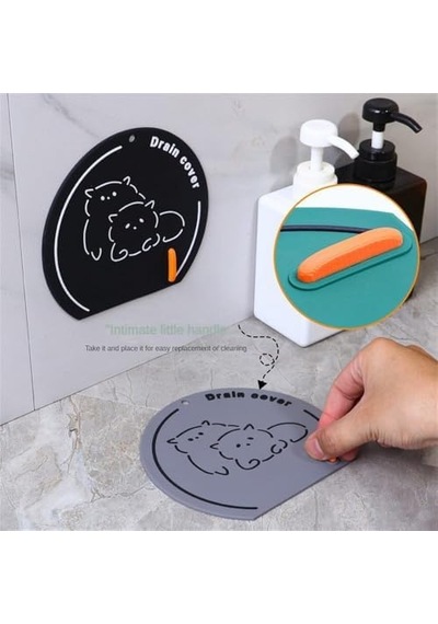 Banyo Ve Mutfak Lavabo Koku Önleyici Gider Koruyucu Silikon Sızdırmaz Ped 1 Adet Mavi Açık Ahşap