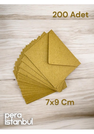 200 Adet Kraft Renkli Küçük Zarf 7x9