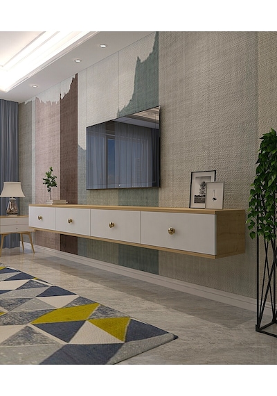Tda2401dbg - Zuzu Double Duvara Montaj Tv Stand Safirmeşe-beyaz-gold 240cm Safirmeşe-beyaz Tda2401dbg - Zuzu Double Duvara Montaj Tv Stand Safirmeşe-beyaz-gold 240cm Safirmeşe-beyaz