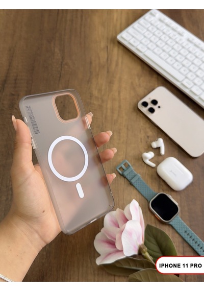 Apple iPhone 11 Pro Magsafe Uyumlu Mat Sert Klein Kılıf Gri