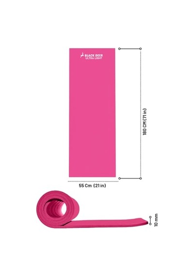Ultra Light Pilates Yoga Kamp Matı Egzersiz Minderi Kaymaz Taban 180x55 Cm 10 Mm Genel