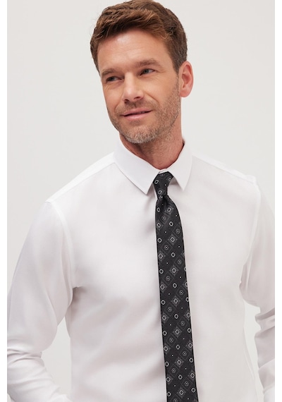 Tudors Slim Fit Beyaz Non-ıron %100 Pamuk Doğa Dostu Ekoteks Belgeli Ütü Gerektirmez Gömlek-39065 Beyaz