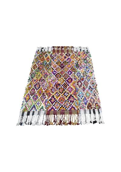 Zehra Abla Halı El Dokuma Otantik Reyhanlı Adana Tülü Yün Kilim 7083 Çok Renkli