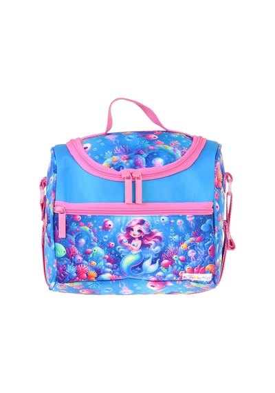Kaukko Kids Kız Çocuk Mercan Ve Denizkızı Baskılı Isı Yalıtımlı Okul Beslenme Çantası Pembe - Mavi - L5324