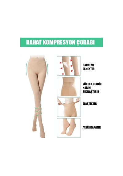 Korseli Kilotlu Çorap Ten