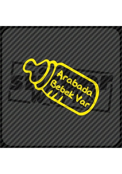 Arabada Bebek Var Hologram Sticker Sarı