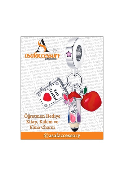 En İyi Öğretmen Charm Asafaccessory Kırmızı