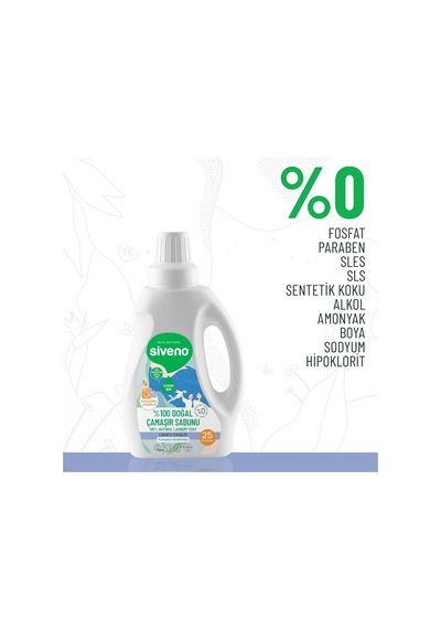 %100 Doğal Çamaşır Sabunu Bitkisel Deterjan Yumuşatıcı Gerektirmez Konsantre Vegan 750 Ml