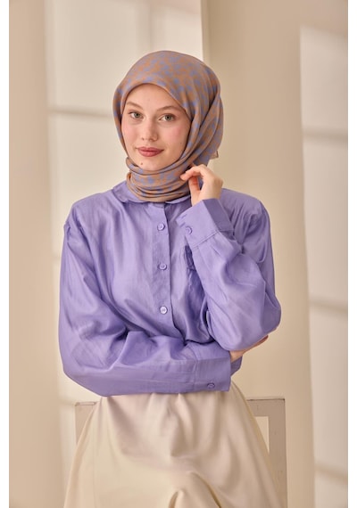 Silk Home Aura Eşarp 140005-20 Vizon, Mavi Lila, Turuncu