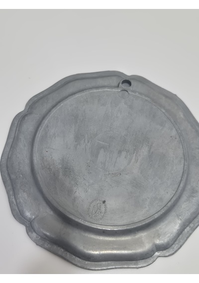 Vintage Zınn Çerçeveli Dekoratif Bahar Çuha Çiçeği Temalı Duvar Tabağı 10cm 003