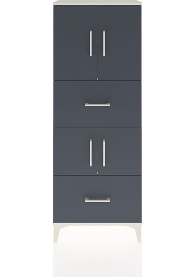 Arges Dolap 3 Raflı 2 Çekmeceli 4 Kapaklı 60x30x163 Aytaşı-antrasit Aytası