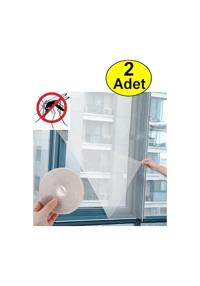 Pencere Sinekliği Kesilebilir Cırt Bantlı Yapışkanlı 2 Adet 130cmx150cm Çıkarılabilir Tül Sineklik T