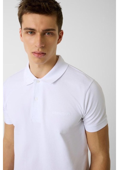 Jeans Erkek Regular Fit Polo Yaka Tişört M4bp29kcjv1 Beyaz