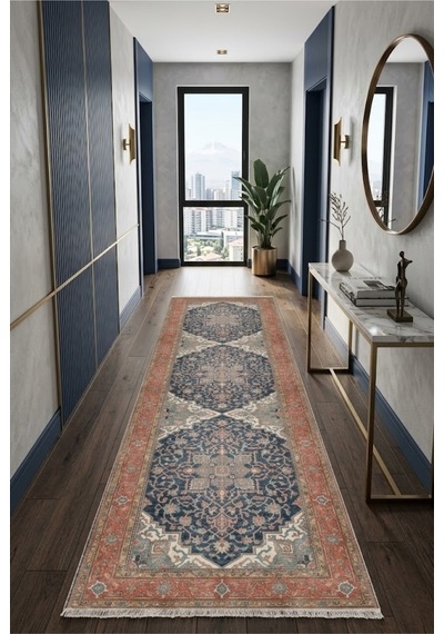 Dekoratif Halı Kaymaz Taban Leke Tutmaz Yıkanabilir Kilim Özel Ölçü Salon Halısı 3041