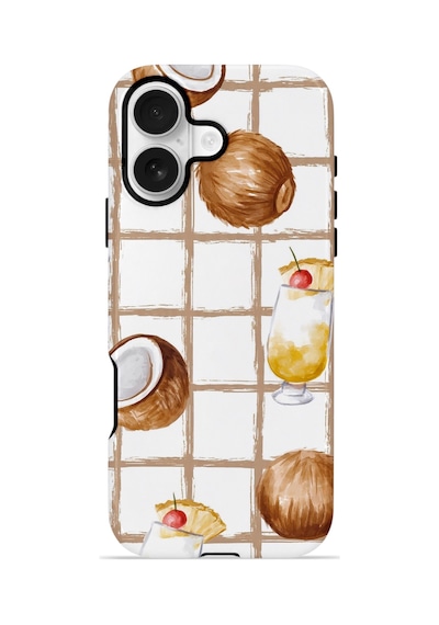 Apple iPhone Uyumlu 16 Vorian Çift Katmanlı Kılıf Coconut Cabana