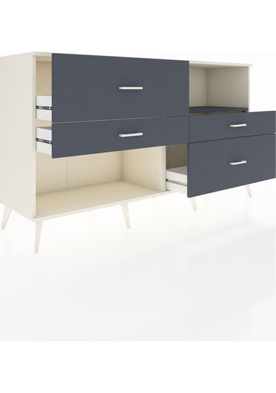 Hyperion Konsol Tek Raflı 4 Çekmeceli 176x44x99 Aytaşı-antrasit Aytaşı-antrasit Hyperion Konsol Tek Raflı 4 Çekmeceli 176x44x99 Aytaşı-antrasit Aytaşı-antrasit
