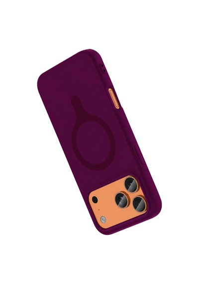 Joko Apple Uyumlu  iPhone 18 Pro/17 Pro Z Silikon Magsafe Kapak - Bordo Standart