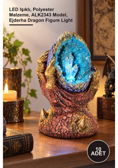10 Adet Polyester Dragon Penceli Led Figür Led Işıklı, Polyester Malzeme, Alk2343 Model, Ejderha Dragon Figure Light