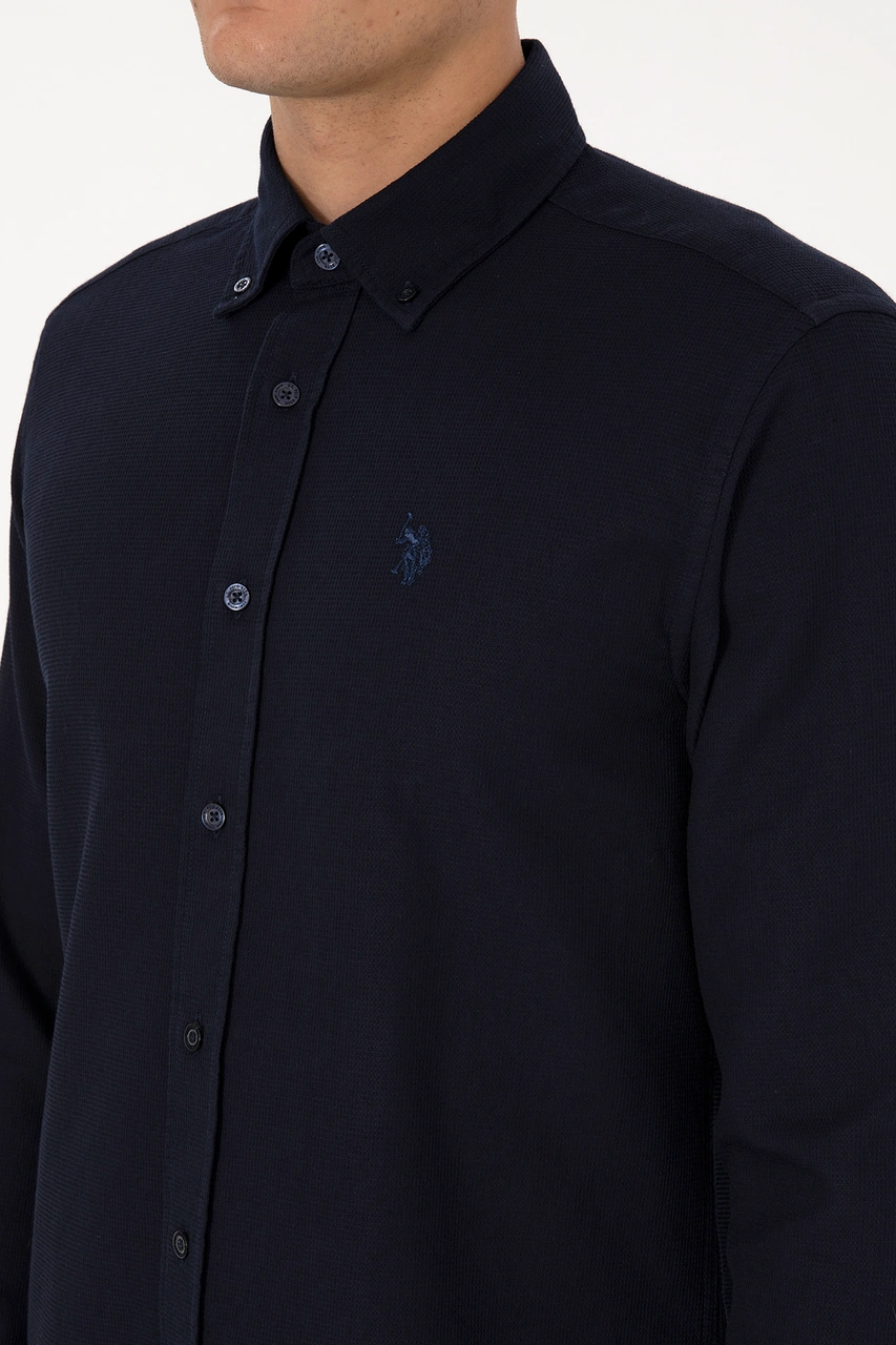 U.s. Polo Assn. Erkek Lacivert Gömlek Desenli 50308611-vr033 Lacivert