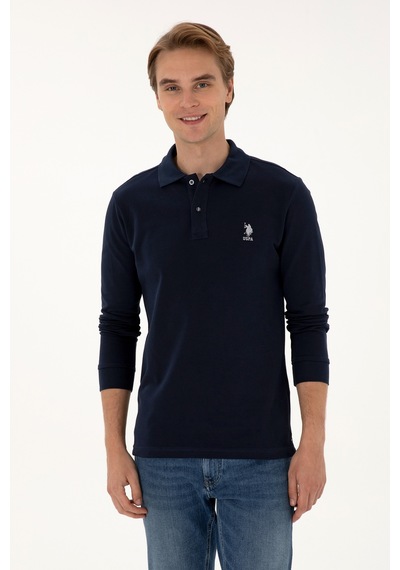 U.S. Polo Assn. Erkek Regular Fit Polo Yaka Lacivert Basic Sweatshirt 50307757-VR033 U.S. Polo Assn. Erkek Regular Fit Polo Yaka Lacivert Basic Sweatshirt 50307757-VR033