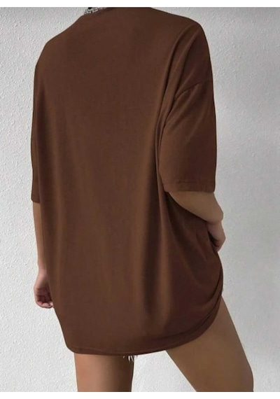 Kozia Outdoors Malkoçbey Alpha Baskılı Oversize Basic T-shirt Kahverengi Kozia Outdoors Malkoçbey Alpha Baskılı Oversize Basic T-shirt Kahverengi
