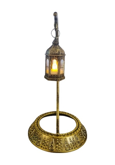 Dodomar 28 Cm Ramazan Dekoratif Masa Üstü Led Lamba Seti - Eskitme Gold Hilal - Kancalı Diğer