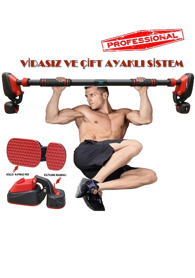 Bx Çift Ayaklı 92-120cm Kapı Barı Koridor Barfiksi Barfix Spor Aleti Demiri Barfiks Çubuğu