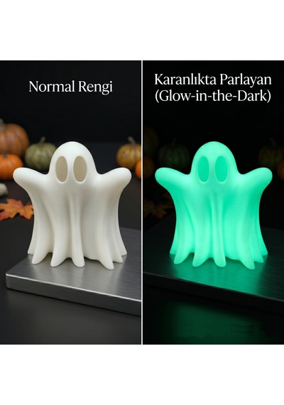 Sevimli Hayalet Figürü - Fosforlu Glow Plastik Masaüstü Biblo