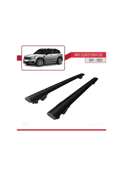 Mini Countryman F60 2017-2023 Arası İle Uyumlu Hook Model Anahtar Kilitli Ara Atkı Tavan Barı Siyah