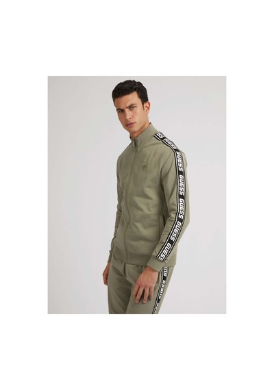 Guess Full Zıp New Arlo Sweatshırt - Erkek Dik Yaka Fermuarlı Logo Şerit Detaylı Haki Çok Renkli Guess Full Zıp New Arlo Sweatshırt - Erkek Dik Yaka Fermuarlı Logo Şerit Detaylı Haki Çok Renkli