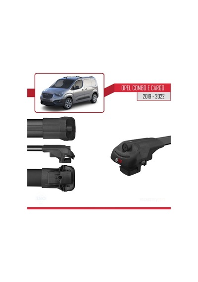 Opel Combo E Panelvan 2019-2022 Arası İle Uyumlu Ace-1 Ara Atkı Tavan Barı Siyah 4 Adet Bar