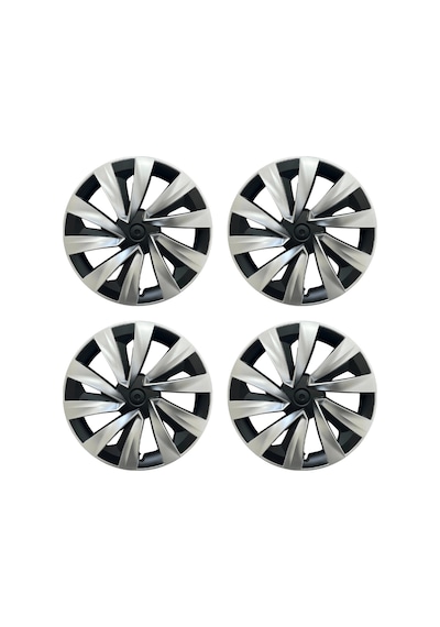 Red Lion Parts Tesla Model Y Juniper 2025+ Uyumlu 19 İnç Uberturbine Stil Jant Kapağı Seti - Gümüş & Siyah