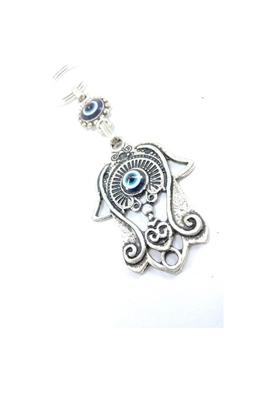 Hamse /fatıma Eli Nazar Boncuğu Metal Anahtarlık / Araba Dikiz Ay